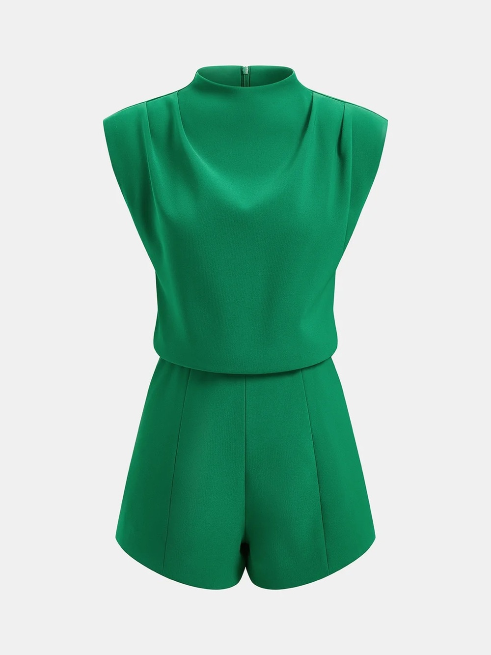 COMMENSE Draped Sleeveless Mock Neck Romper - size Small
